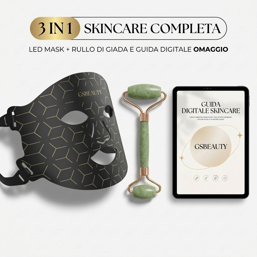 LEDMASK 7in1 + rullo di Giada e guida skincare GRATIS